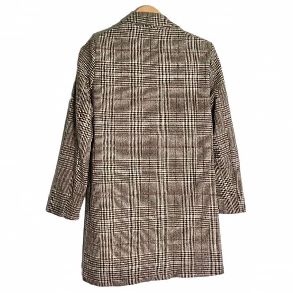 SheIn Brown Plaid Jacket Mid Length Blazer Small - Picture 3 of 10